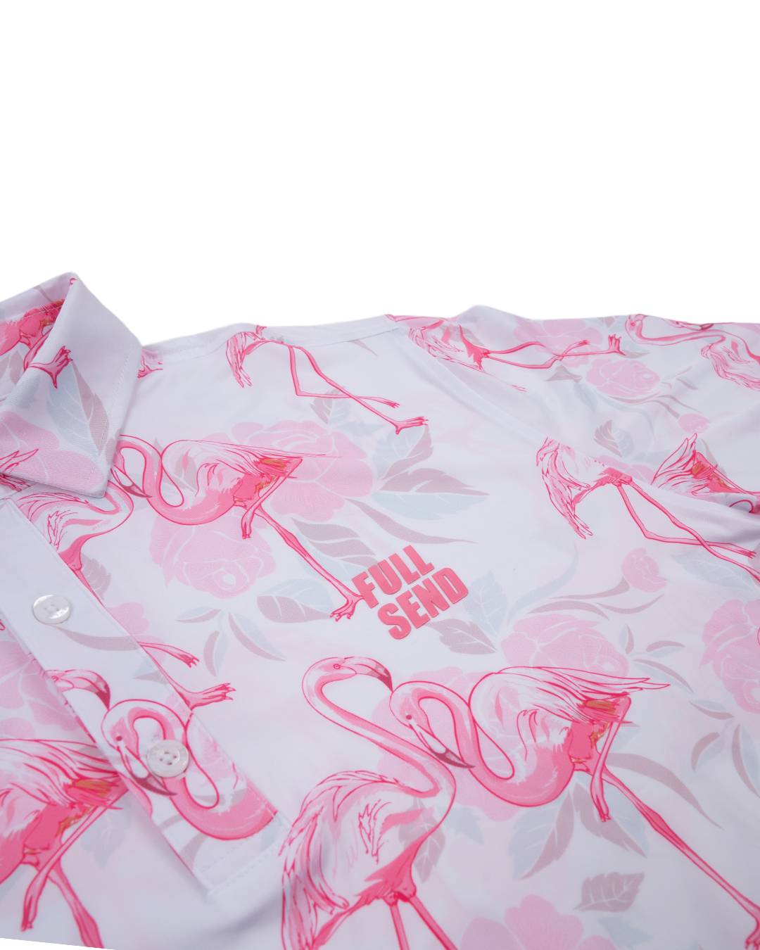 Full Send Golf Pink Flamingo Polo