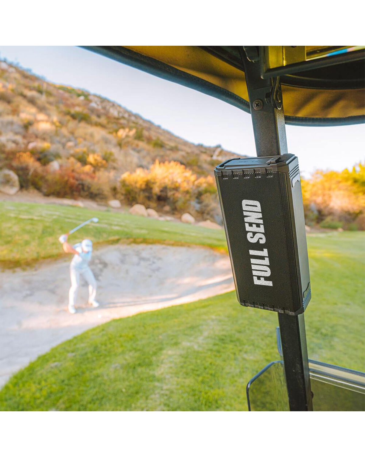 Full Send Golf X Rokform White Logo Golf Speaker