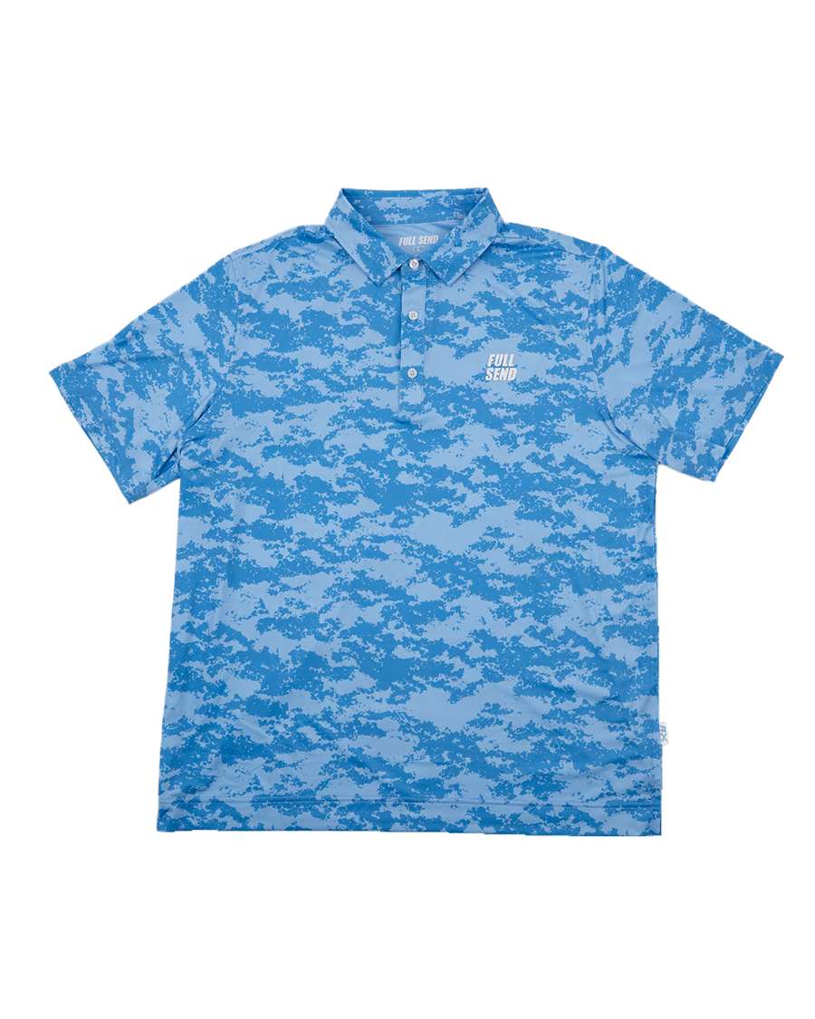 Full Send Golf Blue Camo Polo