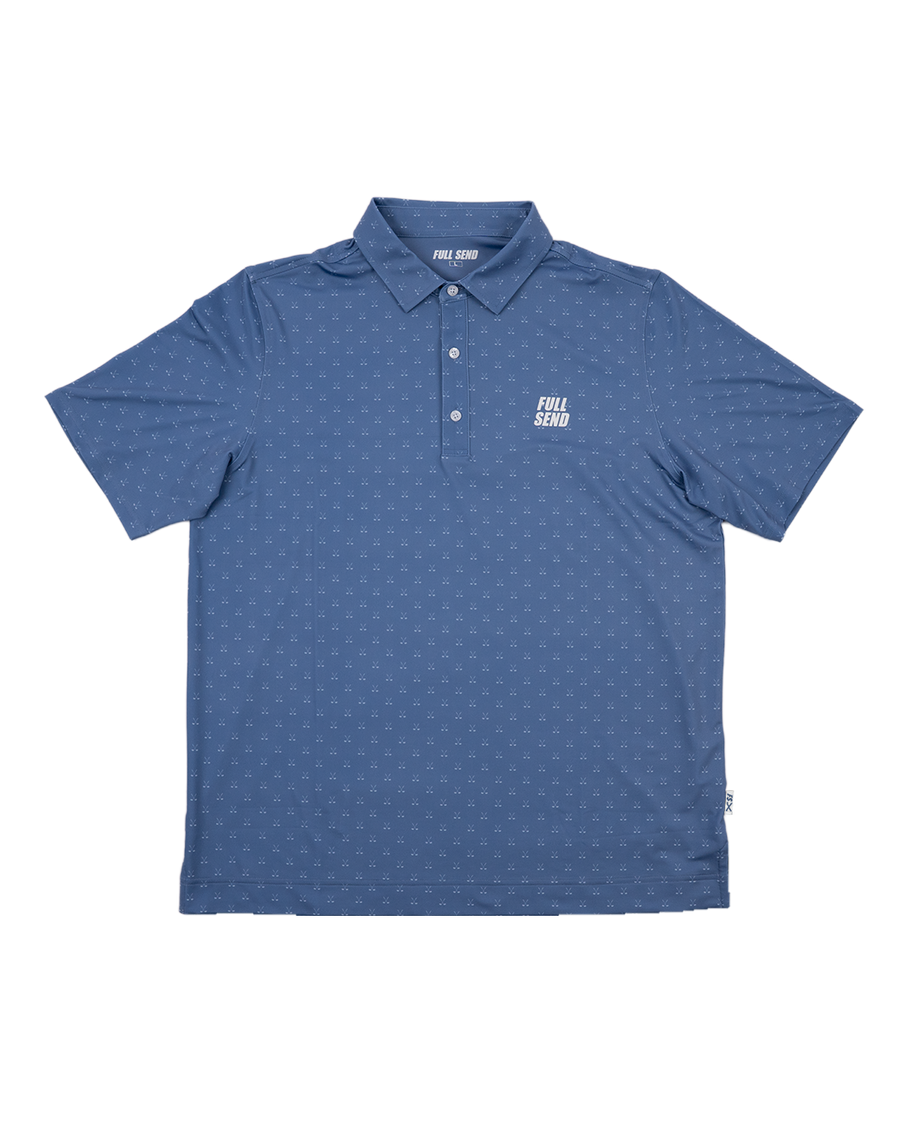 Full Send Golf Crossed Clubs Polo