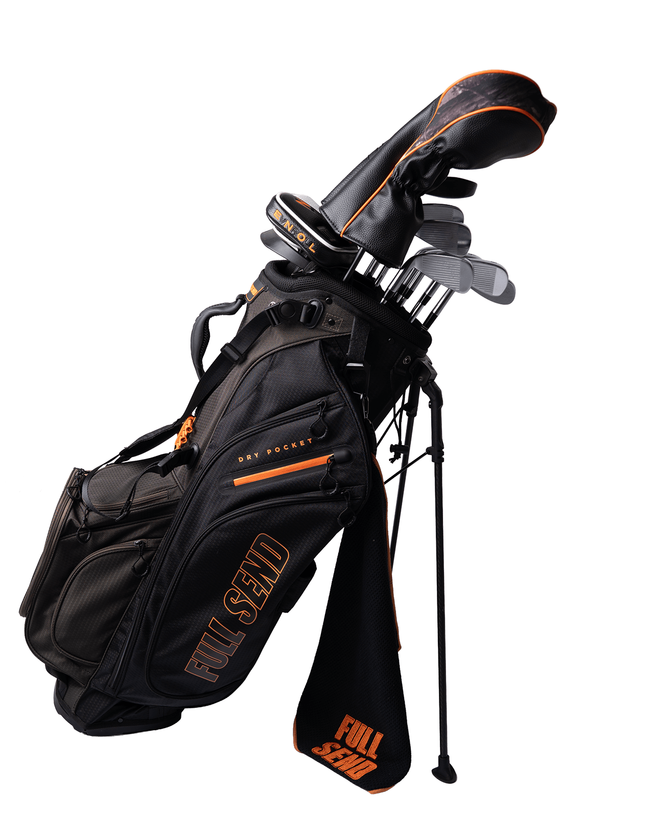 Full Send Golf Black & Green Tonal Stand Bag