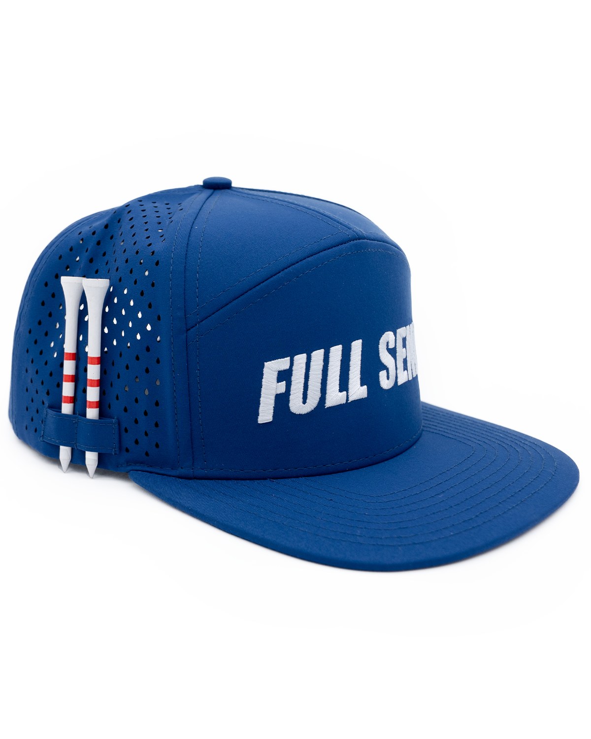 Full Send Golf Hat Blue/White Logo Hydro Hat