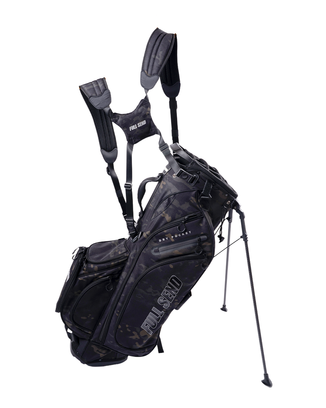 Full Send Golf Black Camo Stand Bag