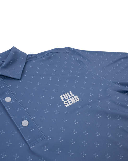 Full Send Golf Crossed Clubs Polo