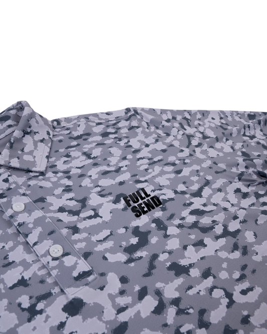 Full Send Golf Grey Camo Polo