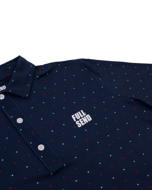 Full Send Golf Mini Dot RWB Polo