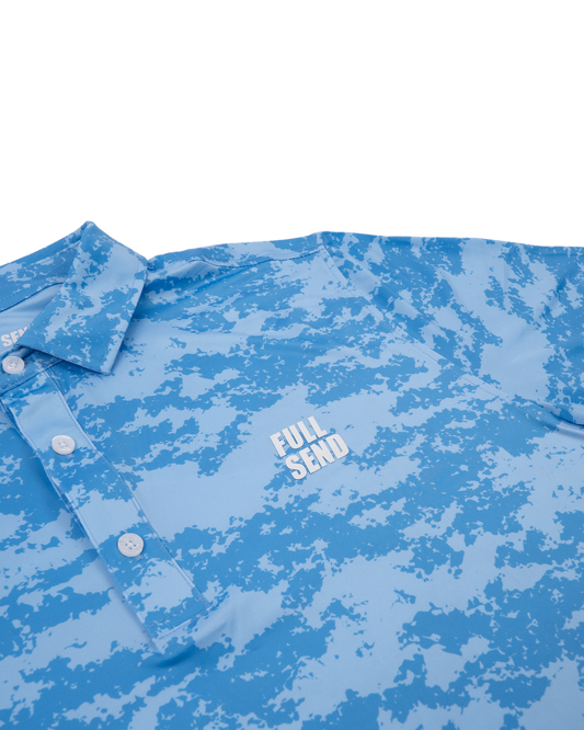 Full Send Golf Blue Camo Polo