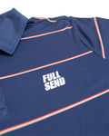 Full Send Golf Stripes Navy/Red Polo