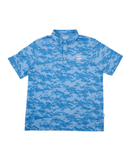 Full Send Golf Blue Camo Polo