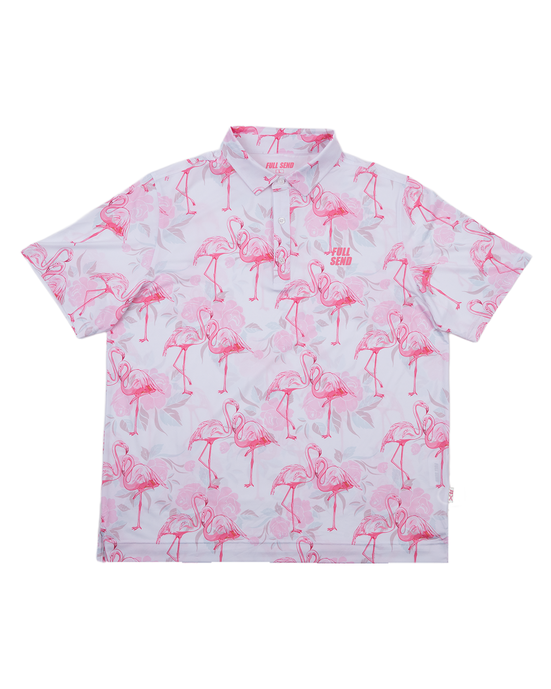 Full Send Golf Pink Flamingo Polo