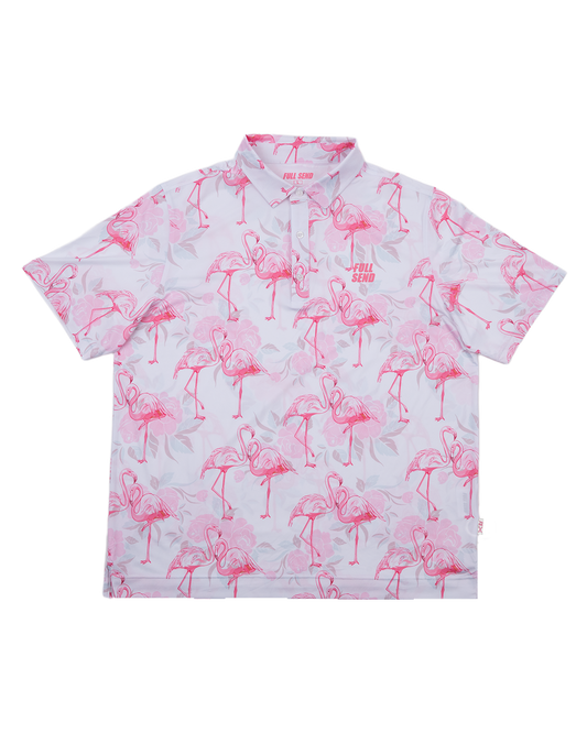 Full Send Golf Pink Flamingo Polo