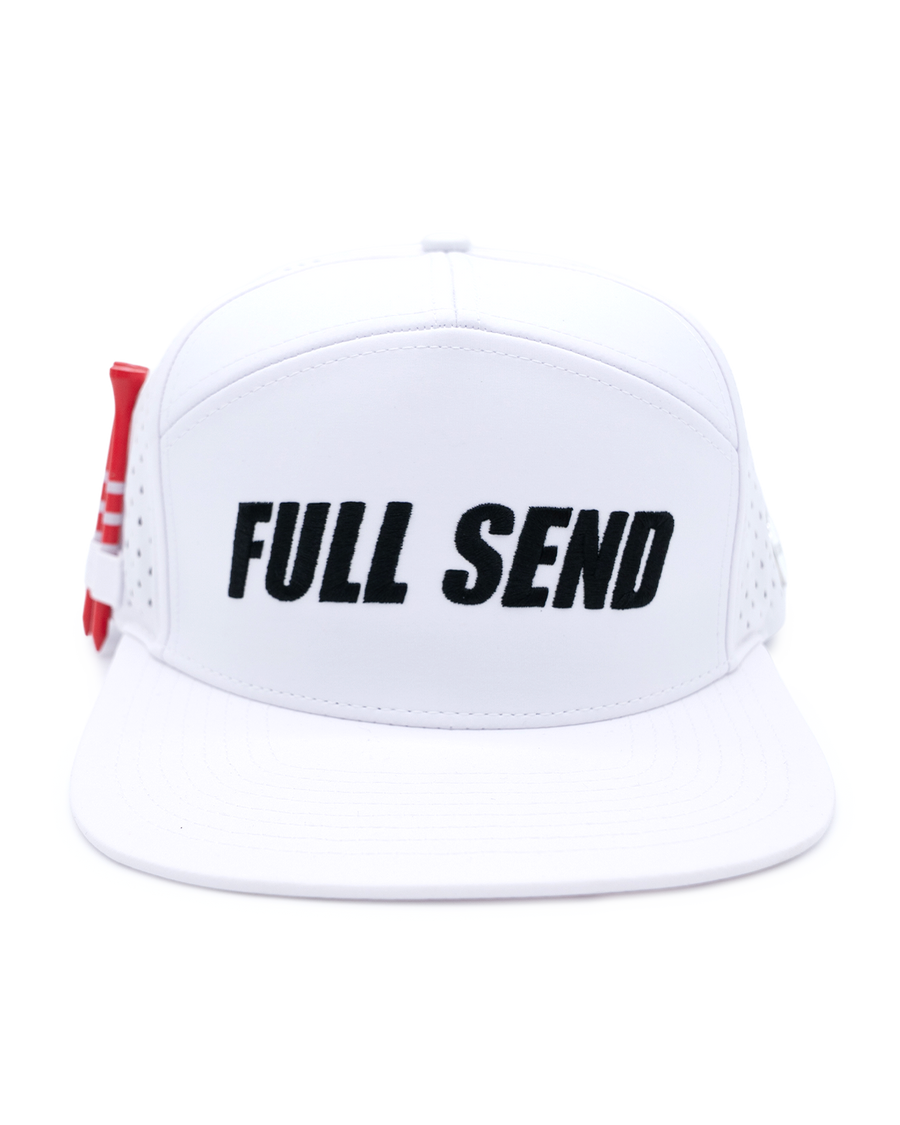 Full Send Golf White/Black Logo Hydro Hat