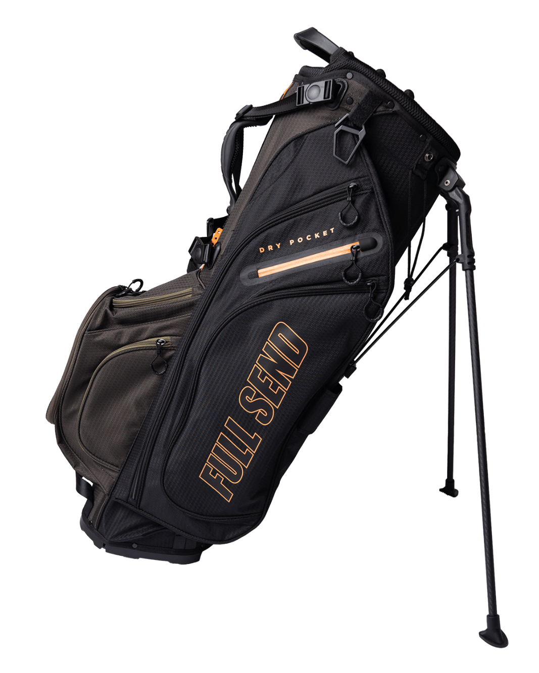 Full Send Golf Black & Green Tonal Stand Bag
