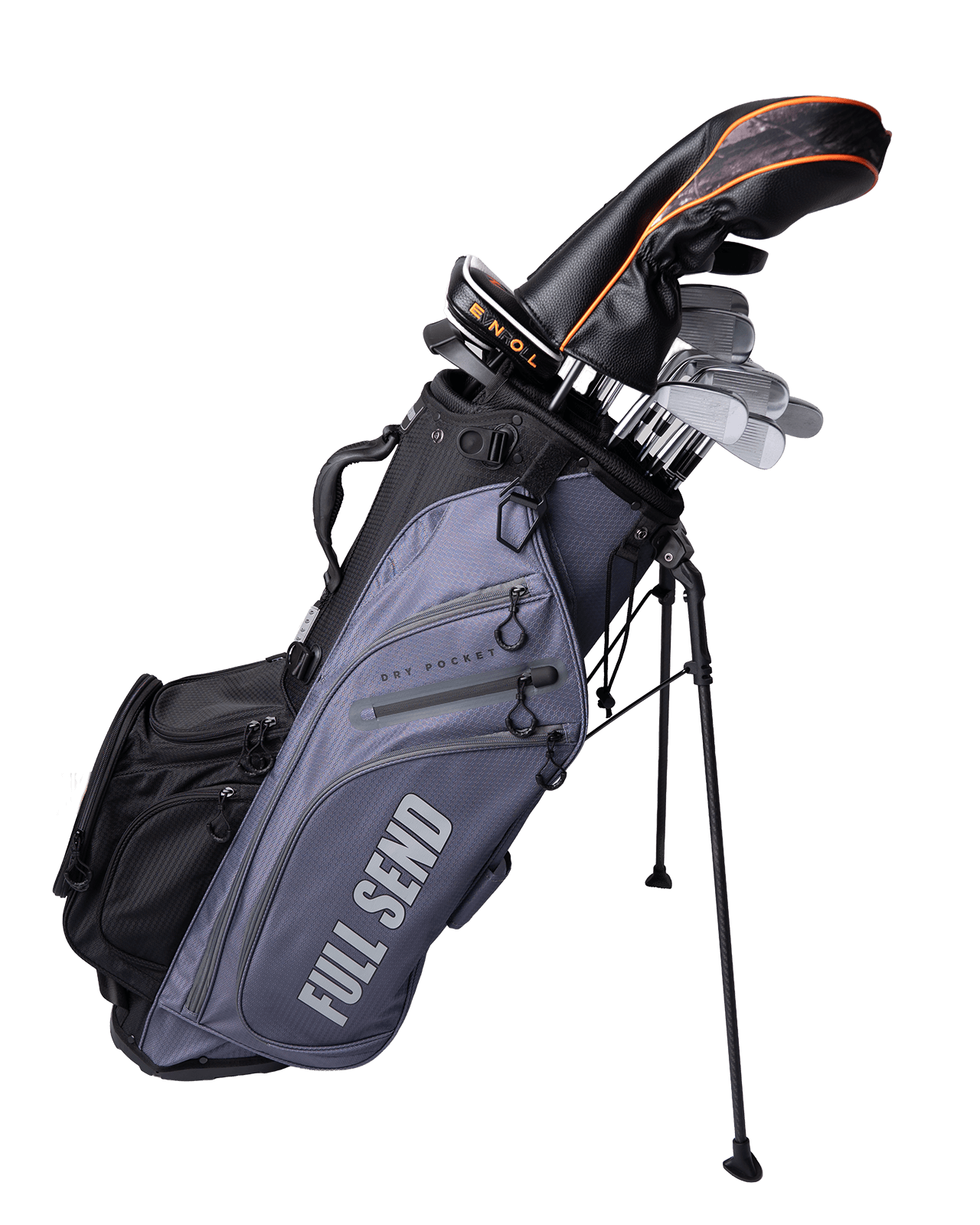 Full Send Golf Black & Grey Tonal Stand Bag