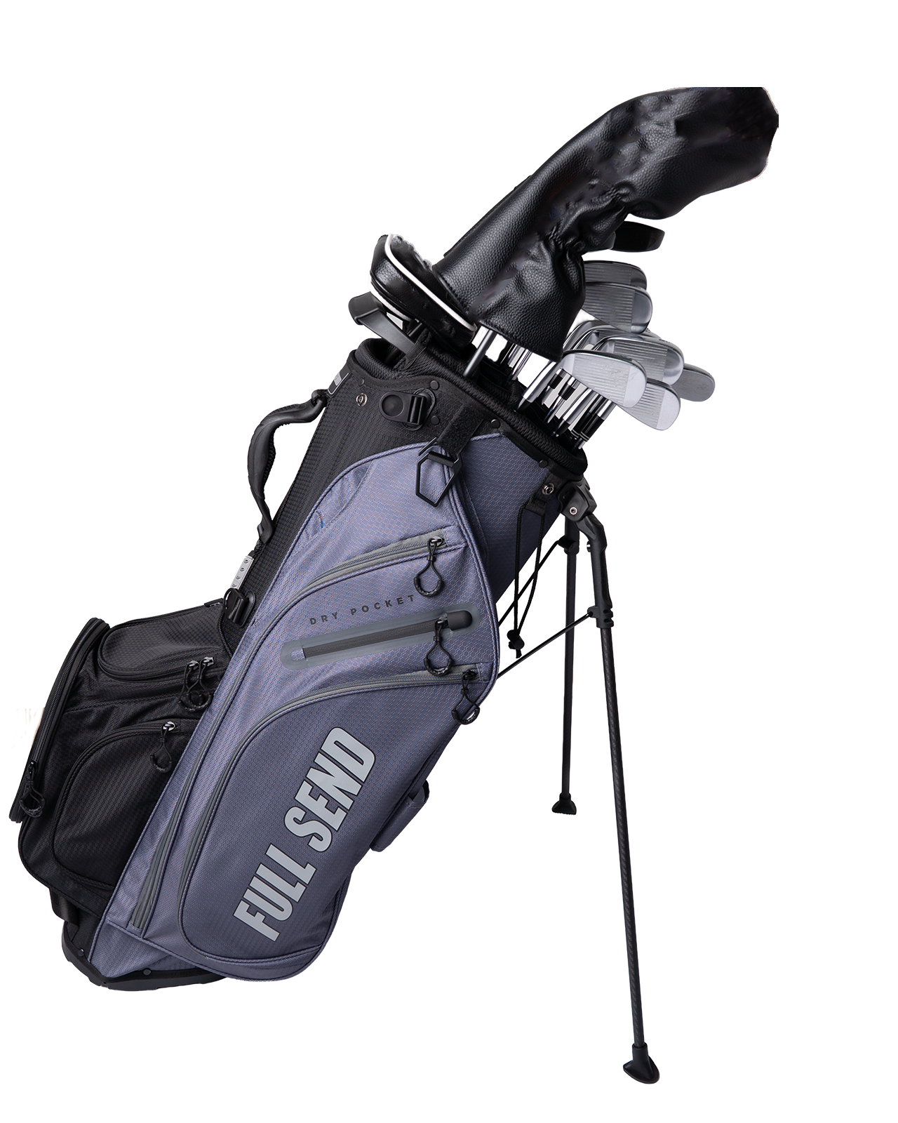 Full Send Golf Black & Grey Tonal Stand Bag