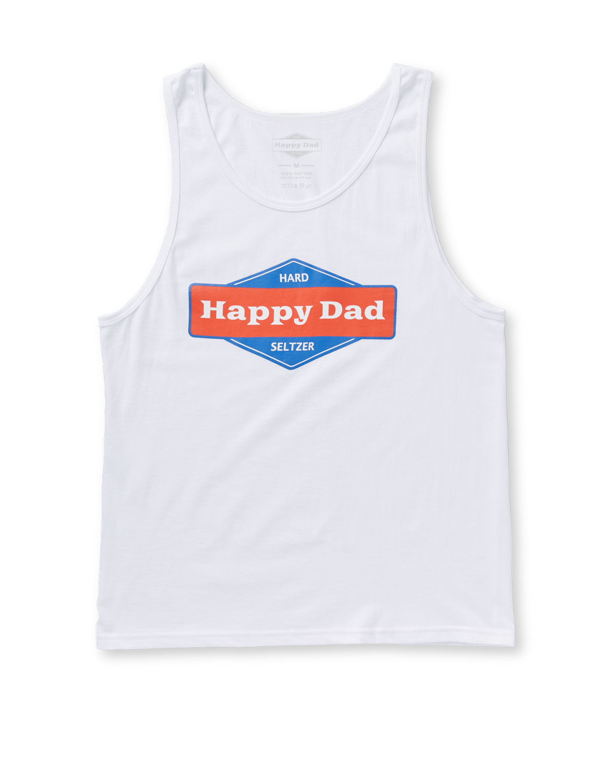 Happy Dad Front Logo Tank Top (White)