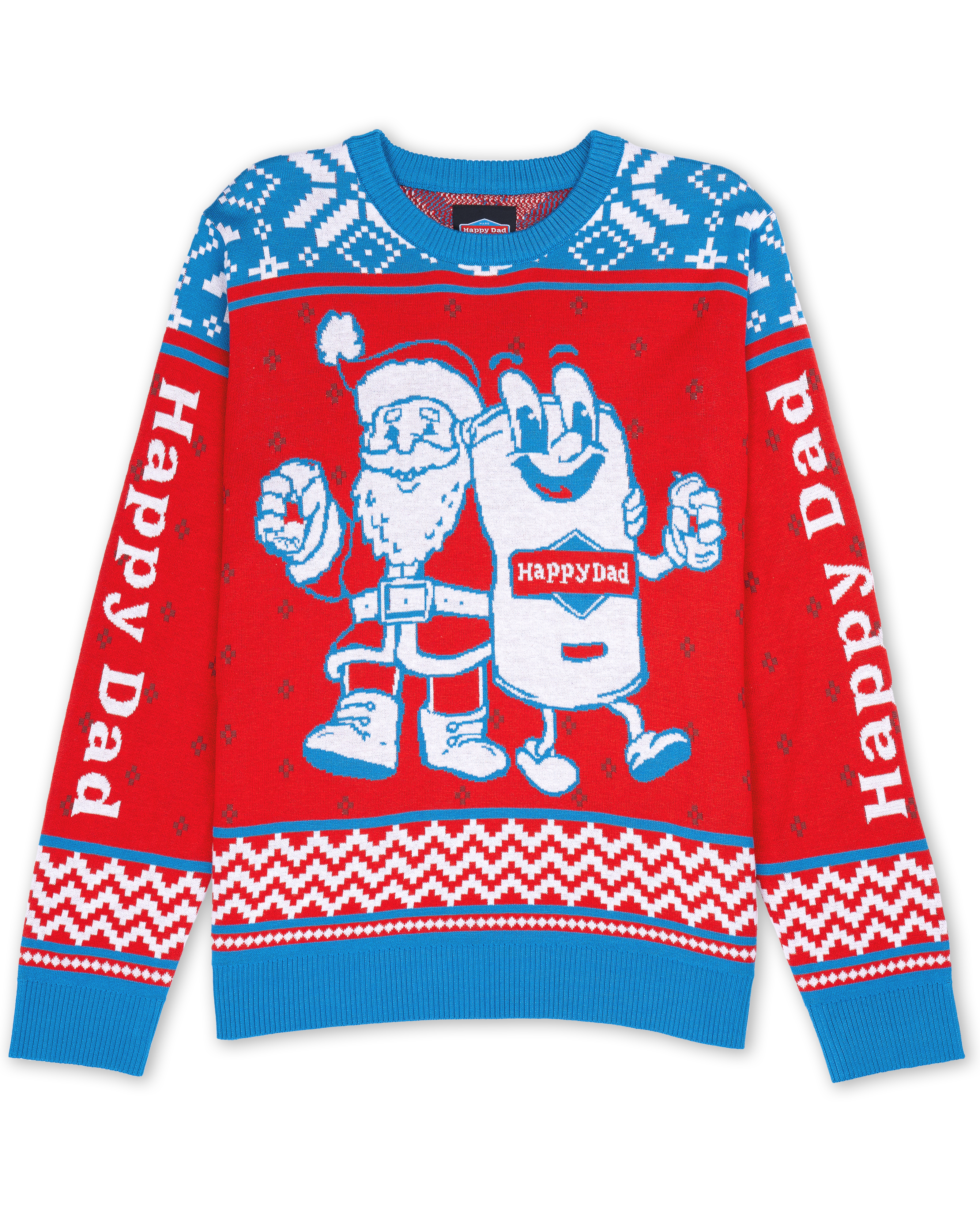 Happy Dad Ugly Sweater 2024 (Red/Blue)