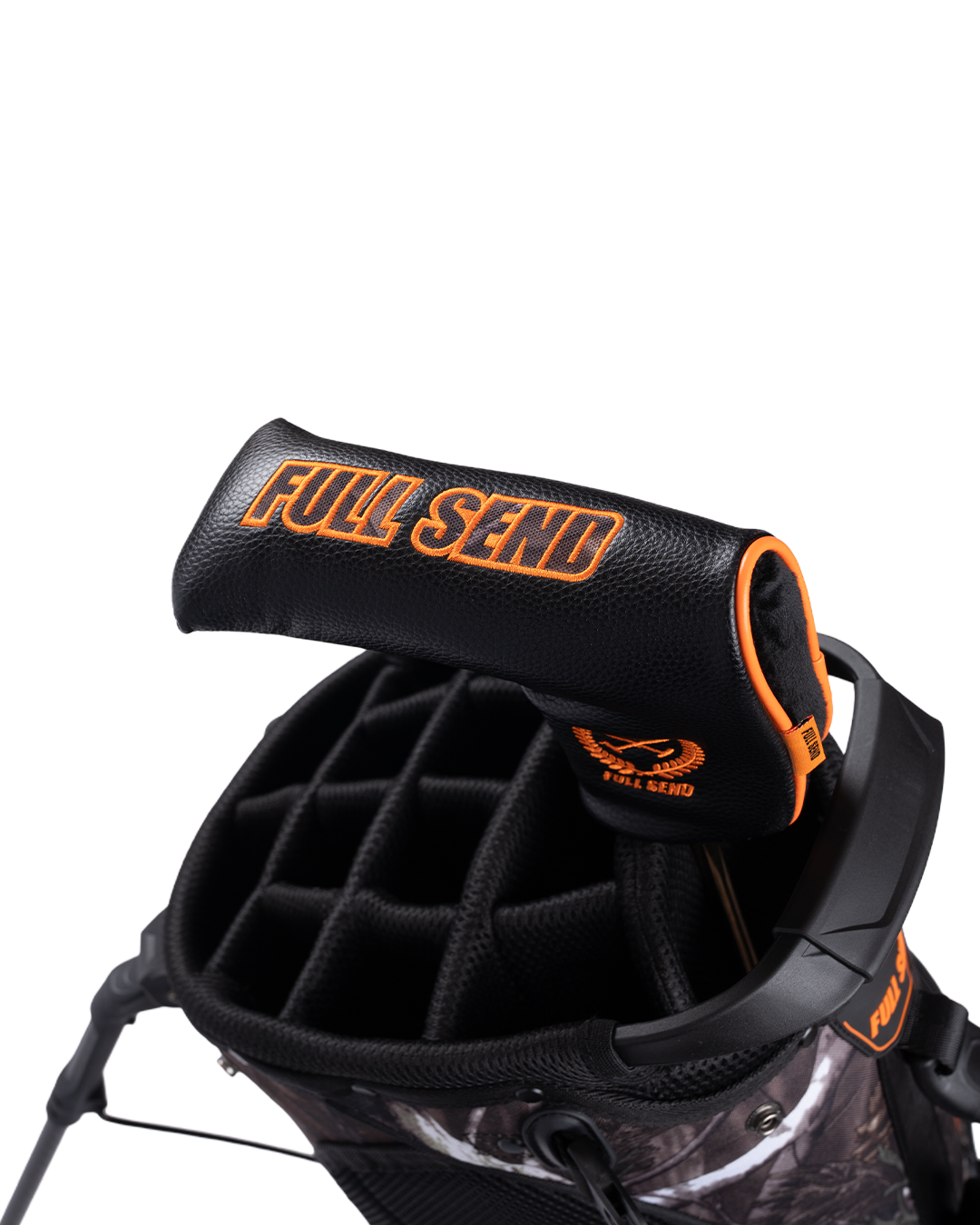 Full Send Golf Orange Camo Blade Putter Cover