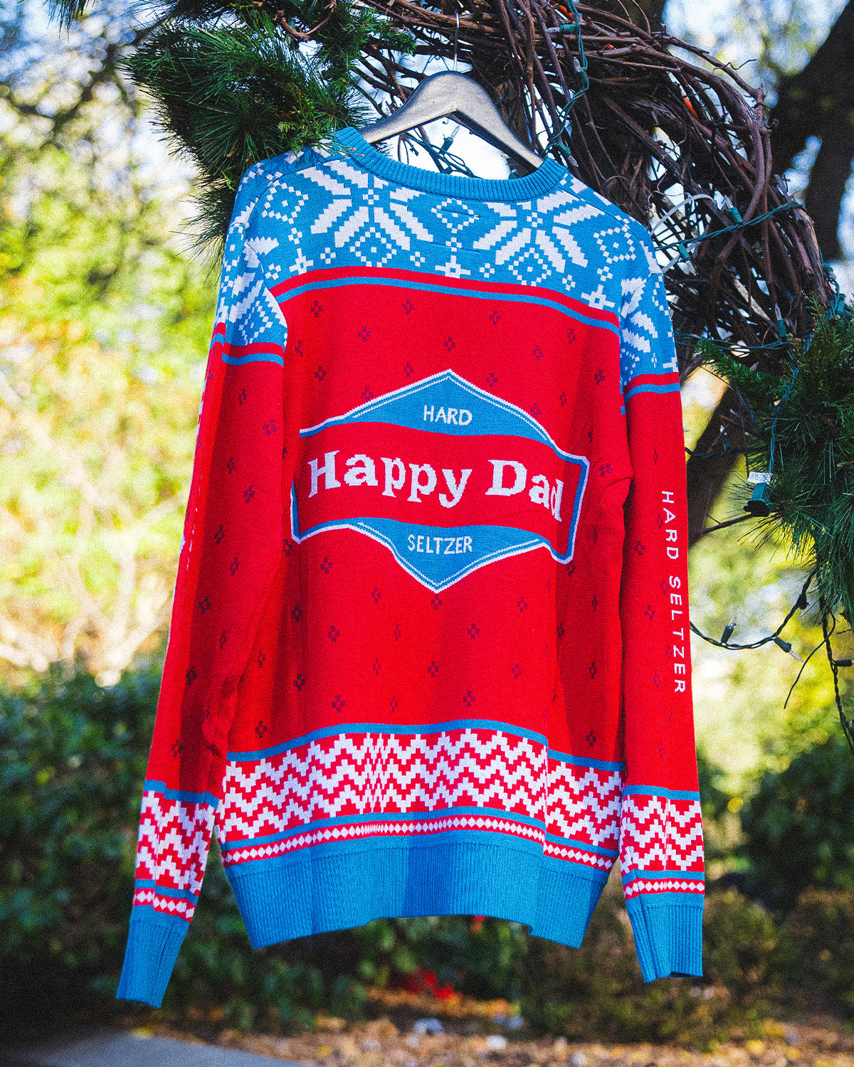 Happy Dad Ugly Sweater 2024 (Red/Blue)