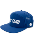 Full Send Golf Hat Blue/White Logo Hydro Hat