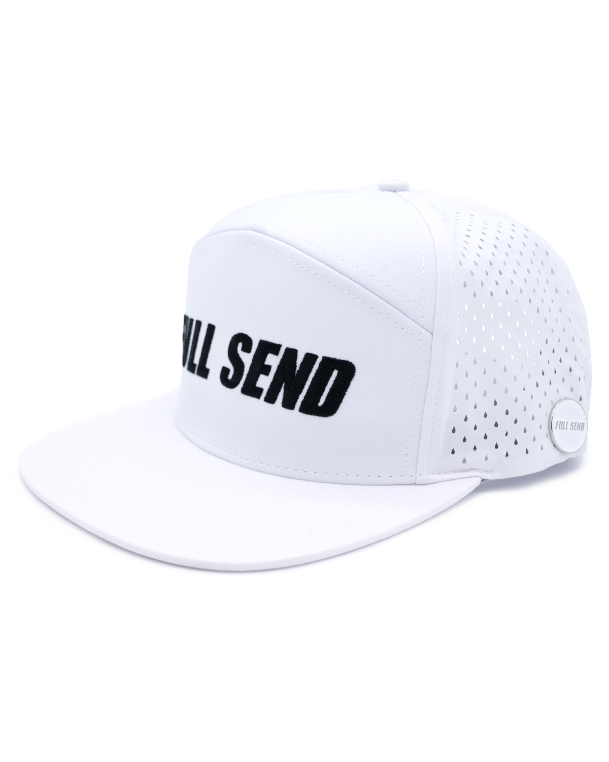Full Send Golf White/Black Logo Hydro Hat