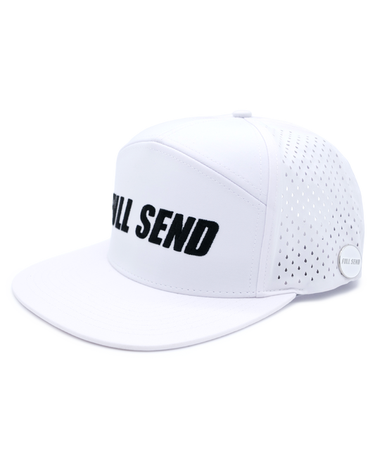 Full Send Golf White/Black Logo Hydro Hat
