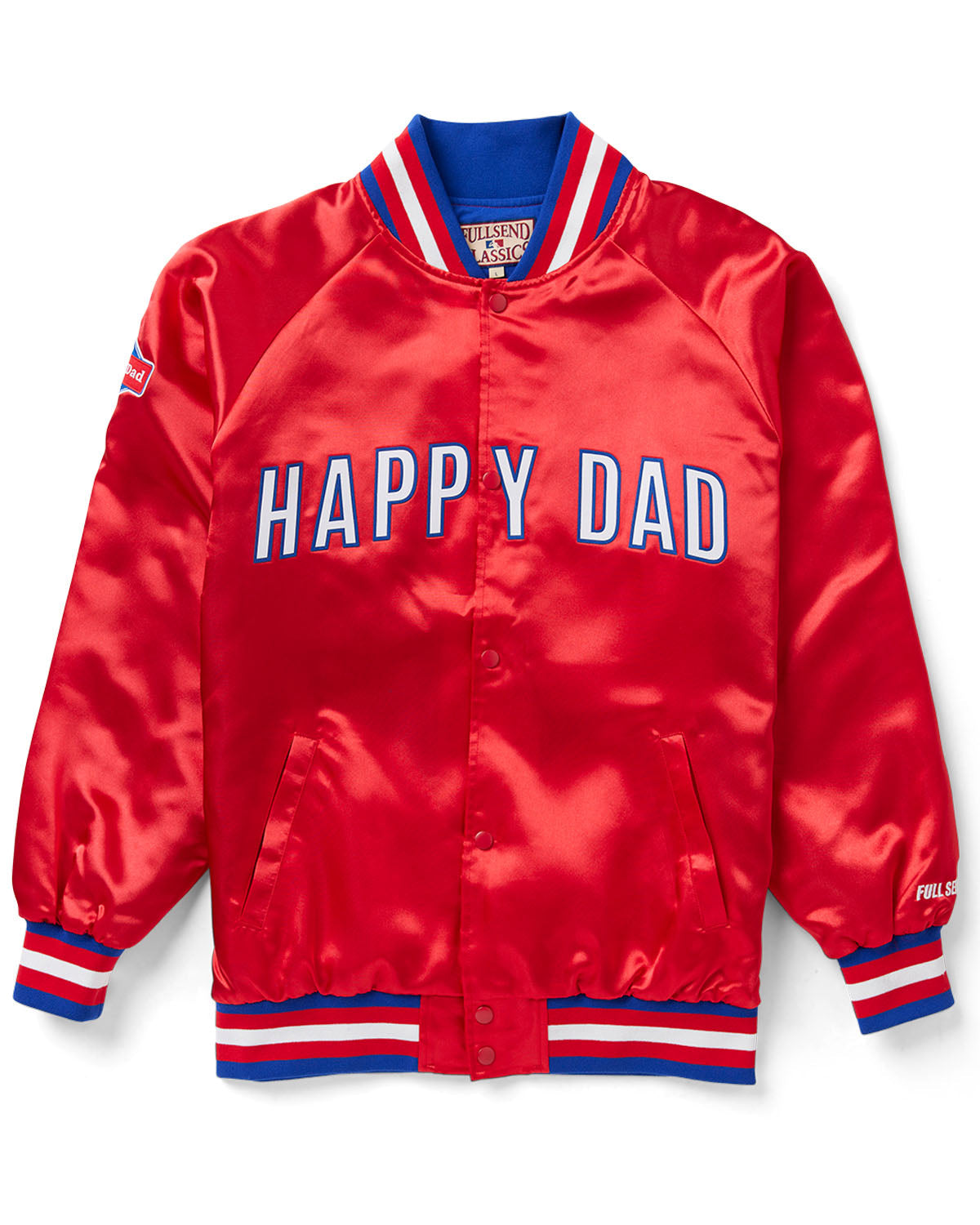 Happy Dad Satin Jacket (Red)