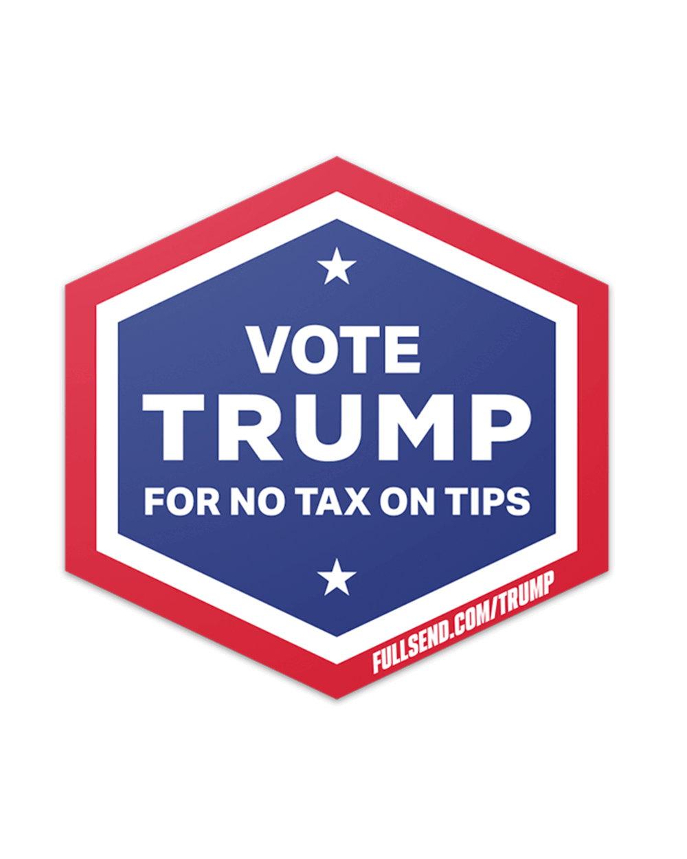 Trump No Tax Sticker - Hexagon (50 pack)