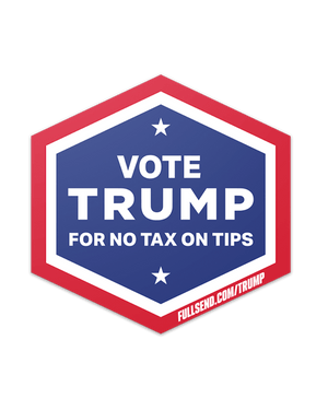 Trump No Tax Sticker - Hexagon (50 pack)