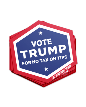 Trump No Tax Sticker - Hexagon (50 pack)