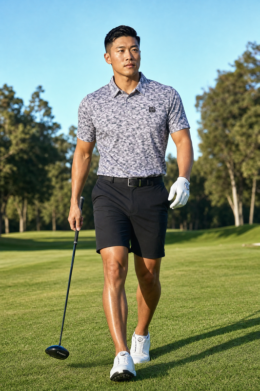 Full Send Golf Grey Camo Polo
