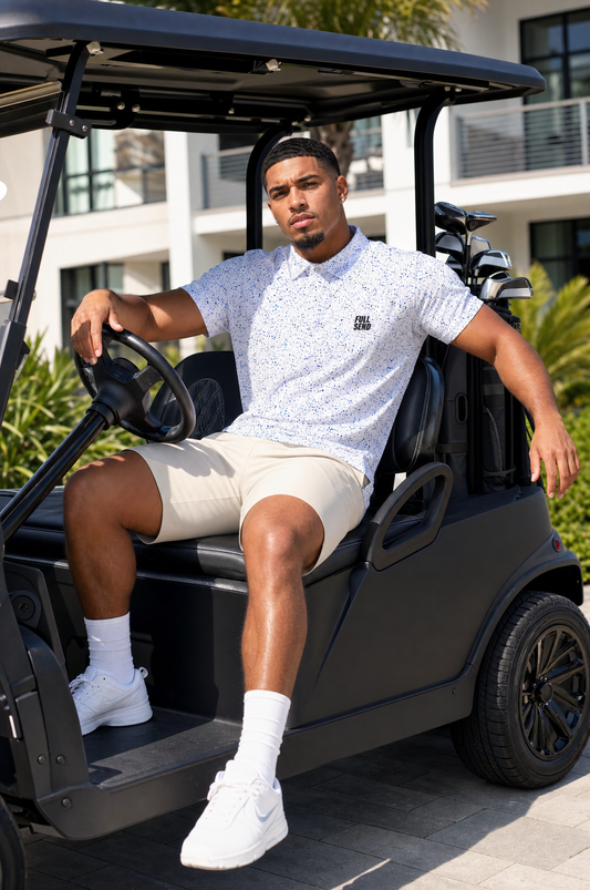 Full Send Golf Paint Splatter Polo
