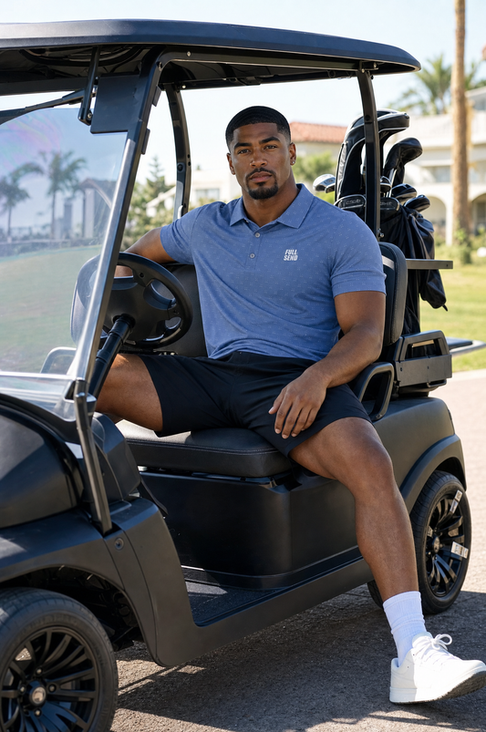 Full Send Golf Crossed Clubs Polo