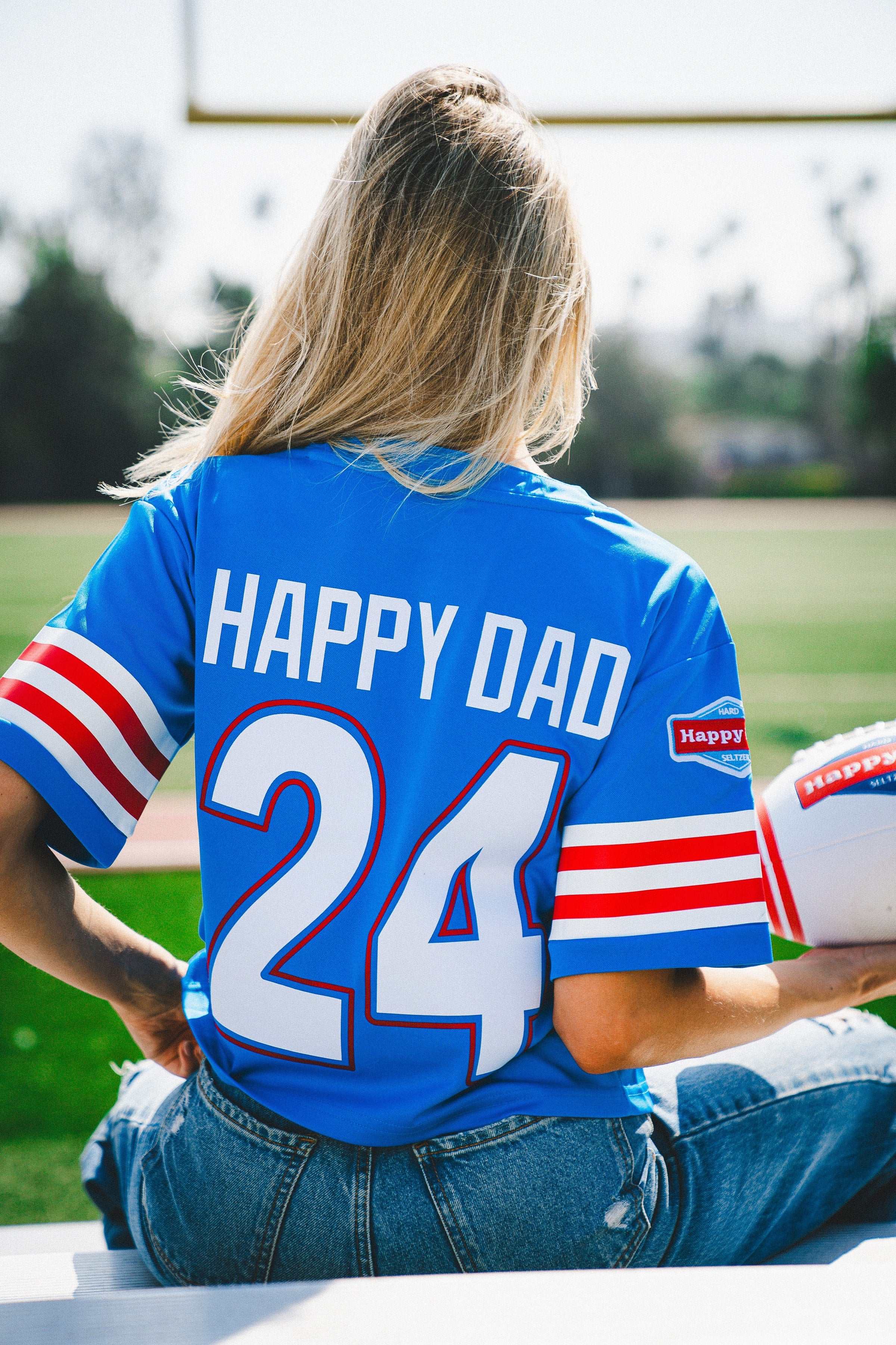 Happy Dad Football Jersey Women's '24 (Blue)